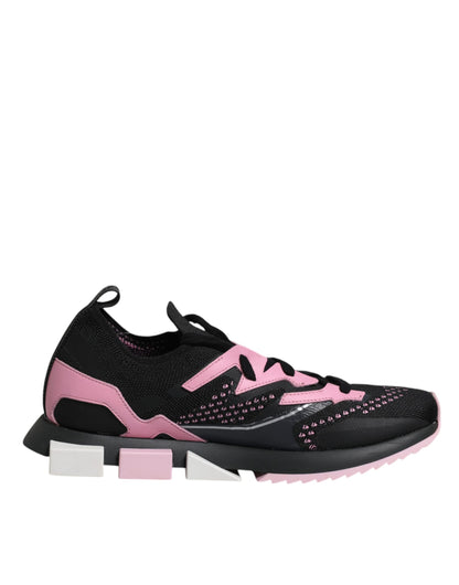 Dolce & Gabbana Black Pink SORRENTO Sport Stretch Sneakers Shoes by Dolce & Gabbana