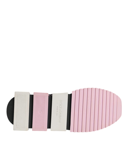 Dolce & Gabbana Black Pink SORRENTO Sport Stretch Sneakers Shoes by Dolce & Gabbana