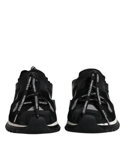 Dolce & Gabbana Black White Logo Sorrento Sneakers Shoes by Dolce & Gabbana