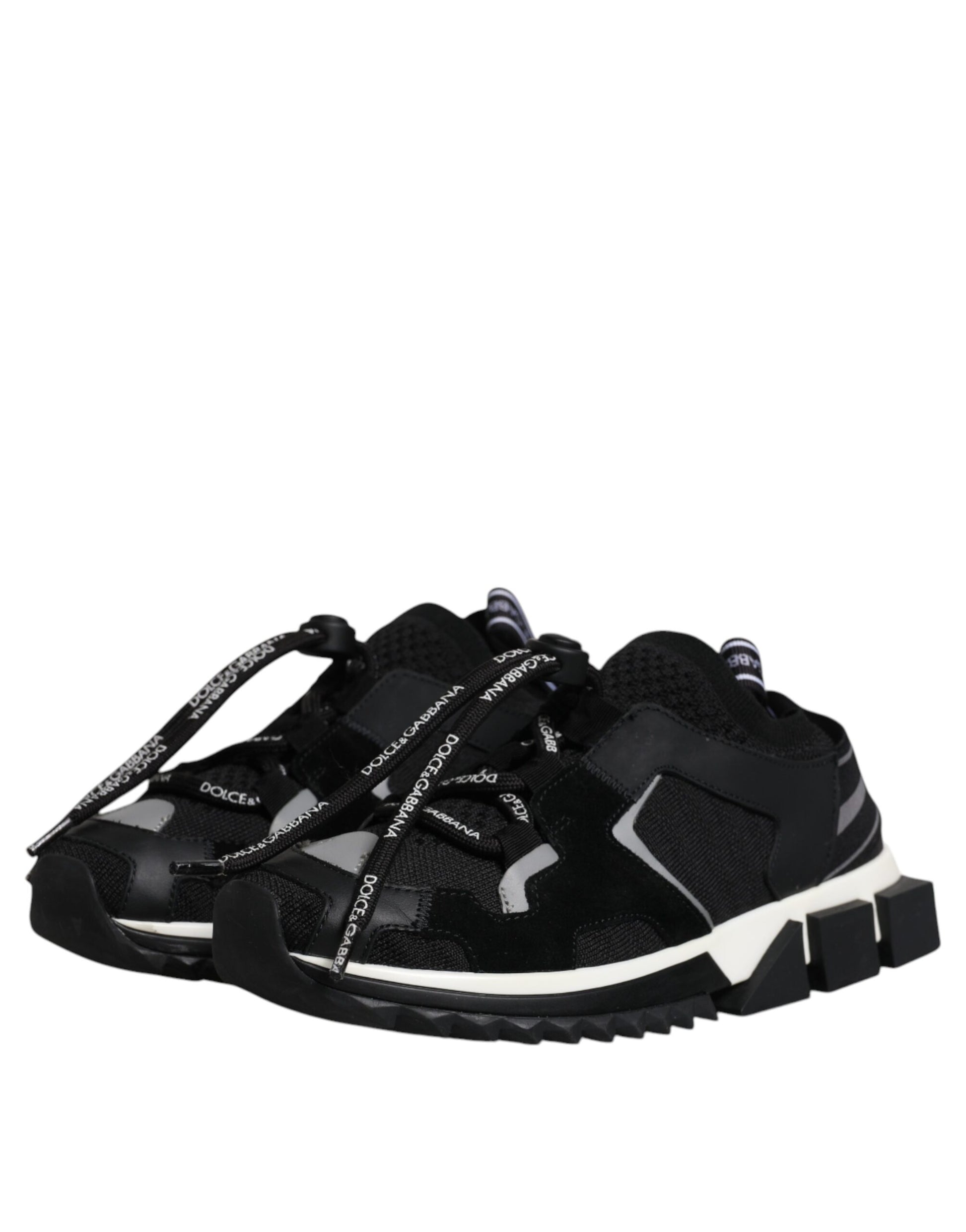Dolce & Gabbana Black White Logo Sorrento Sneakers Shoes by Dolce & Gabbana