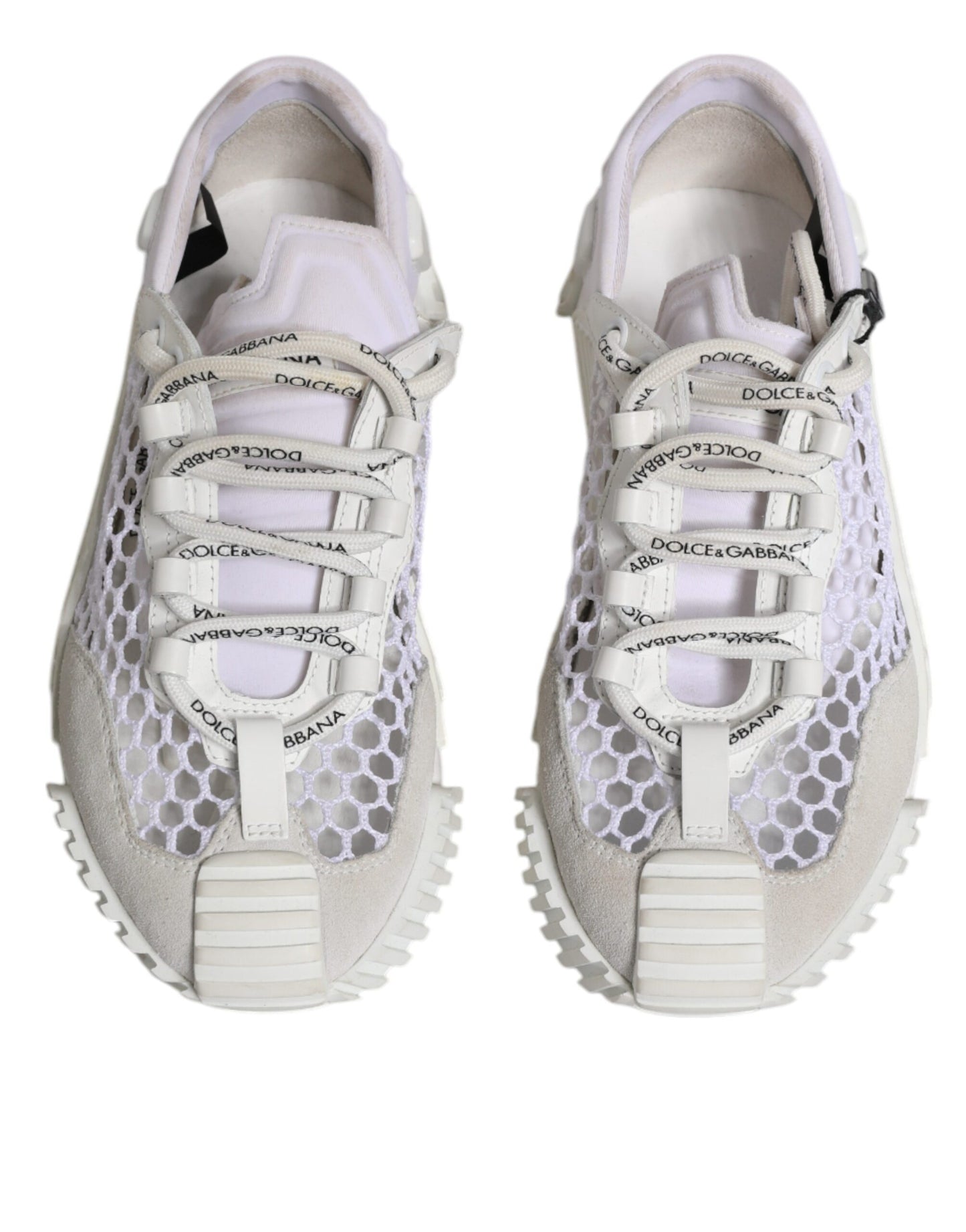 Dolce & Gabbana White Mesh NS1 Low Top Sports Sneaker Shoes by Dolce & Gabbana