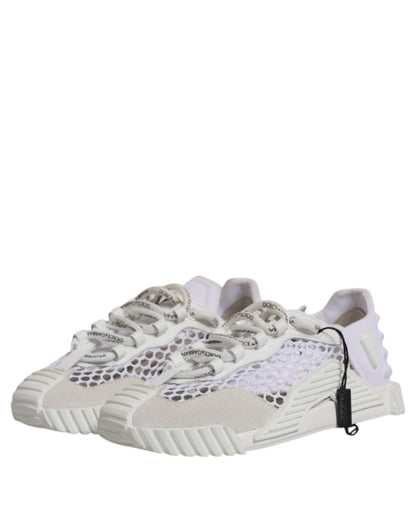 Dolce & Gabbana White Mesh NS1 Low Top Sports Sneaker Shoes by Dolce & Gabbana