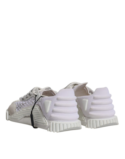 Dolce & Gabbana White Mesh NS1 Low Top Sports Sneaker Shoes by Dolce & Gabbana