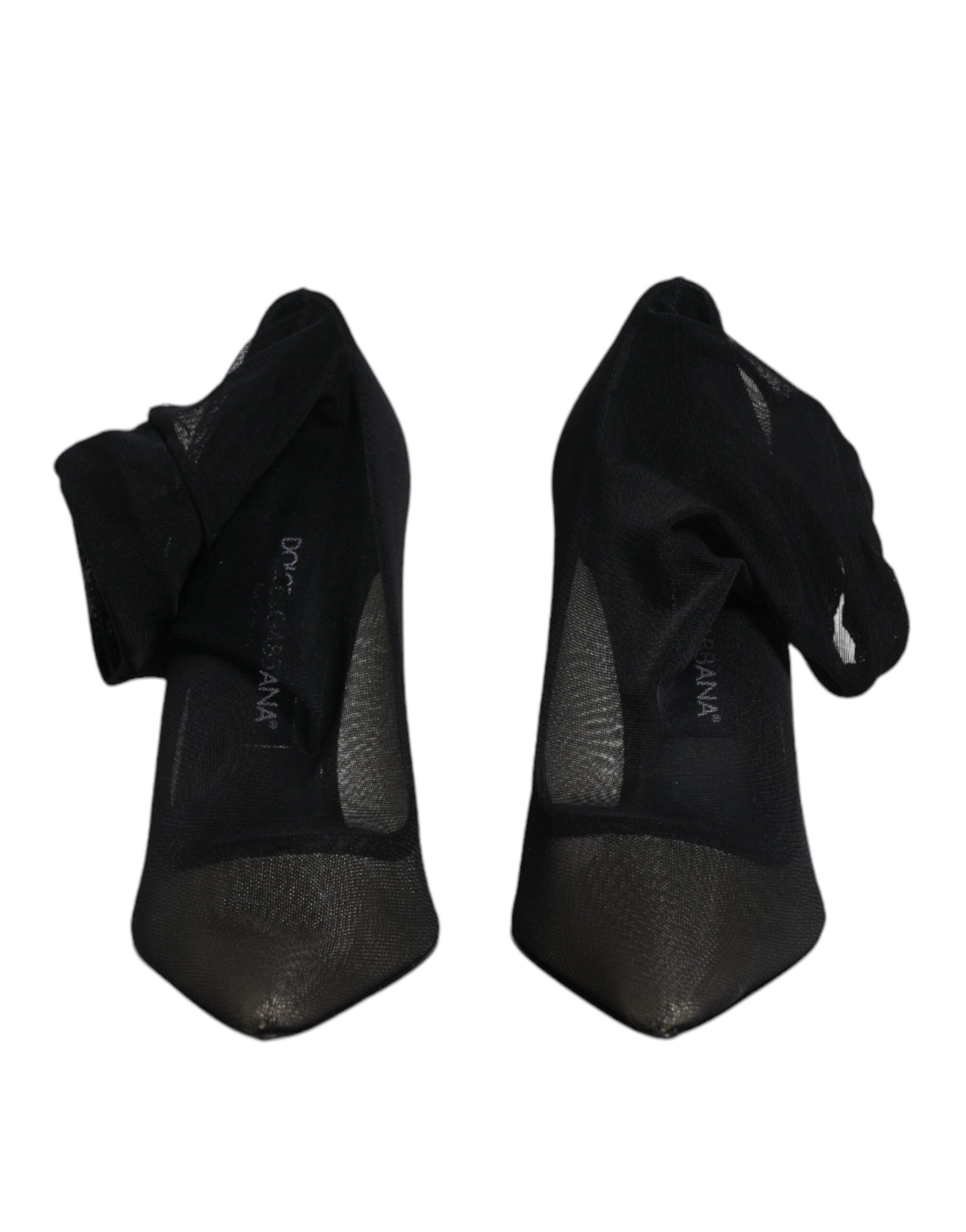Dolce & Gabbana Black Viscose Mesh Sock Style Boots Shoes by Dolce & Gabbana