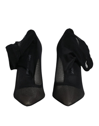 Dolce & Gabbana Black Viscose Mesh Sock Style Boots Shoes by Dolce & Gabbana