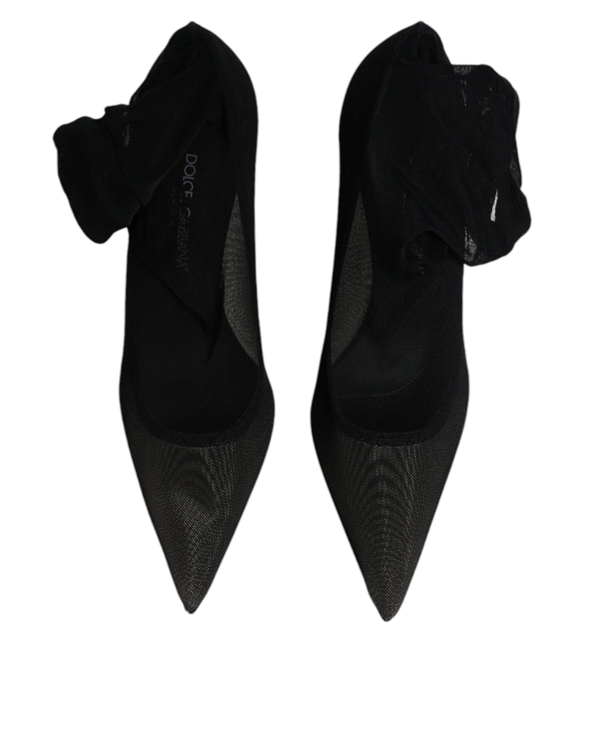 Dolce & Gabbana Black Viscose Mesh Sock Style Boots Shoes by Dolce & Gabbana