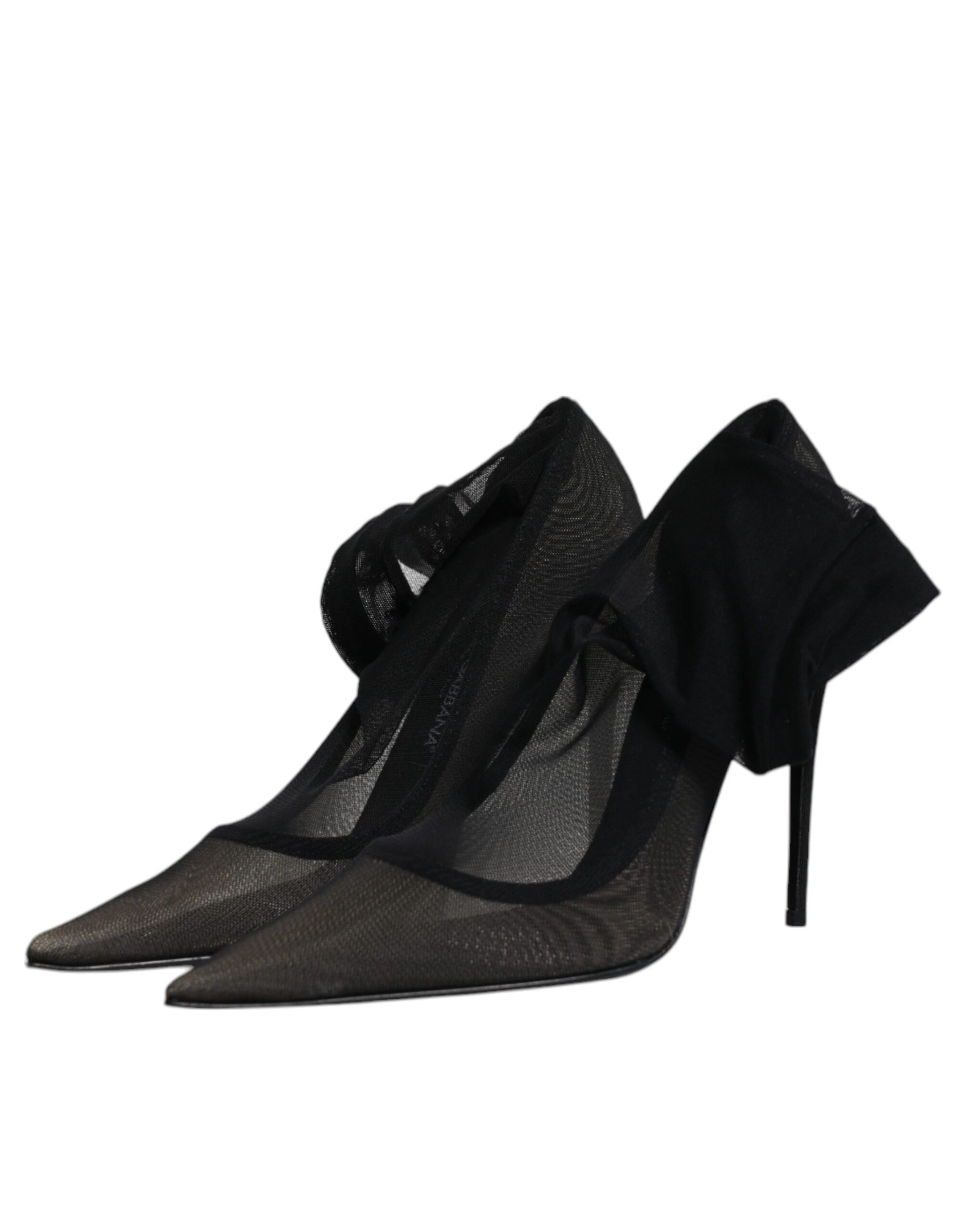 Dolce & Gabbana Black Viscose Mesh Sock Style Boots Shoes by Dolce & Gabbana