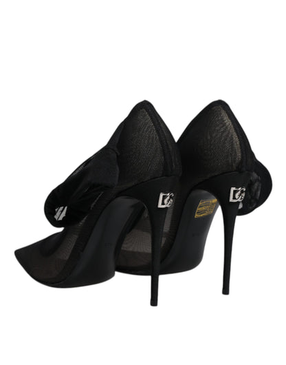 Dolce & Gabbana Black Viscose Mesh Sock Style Boots Shoes by Dolce & Gabbana