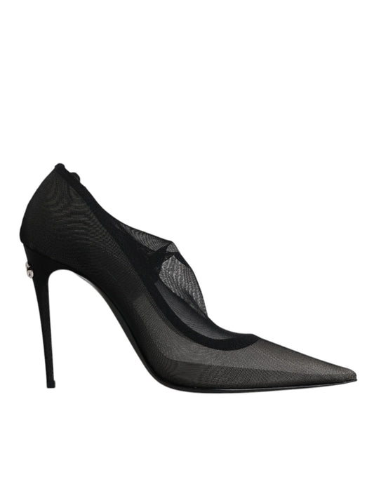 Dolce & Gabbana Black Viscose Mesh Sock Style Boots Shoes by Dolce & Gabbana