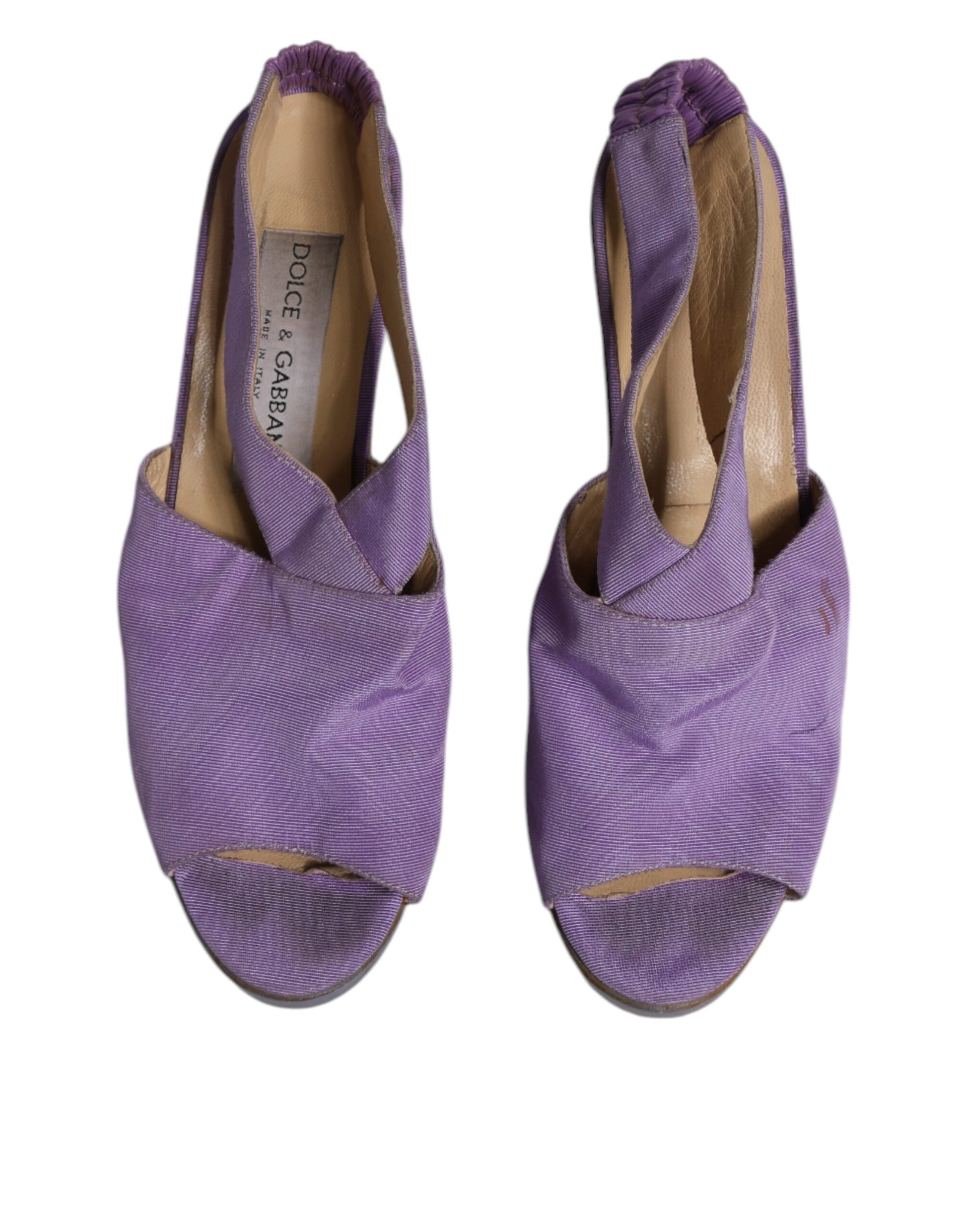 Dolce & Gabbana Purple Platform Slingback Heels Sandals Shoes by Dolce & Gabbana