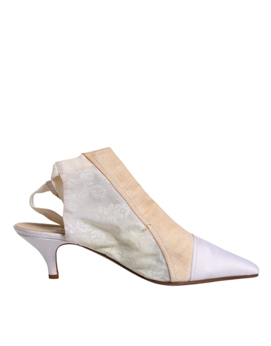 Chaussures à talons et bride arrière en patchwork multicolore Dolce &amp; Gabbana