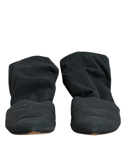 Dolce & Gabbana Green Cotton Sock Style Ankle Boots Shoes by Dolce & Gabbana
