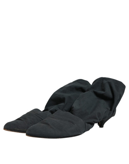 Dolce & Gabbana Green Cotton Sock Style Ankle Boots Shoes by Dolce & Gabbana