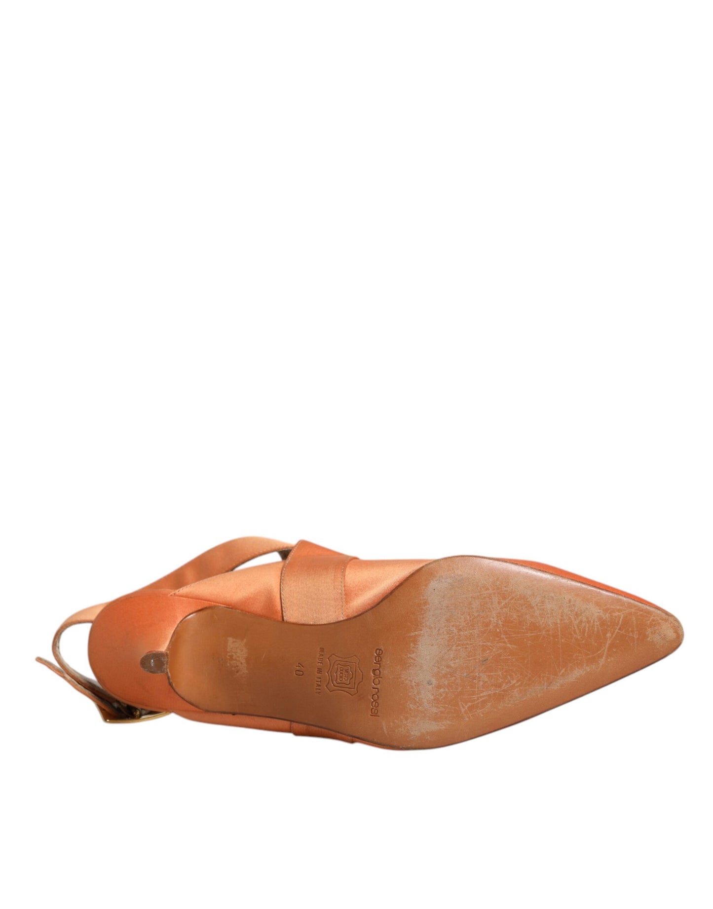 Dolce & Gabbana Orange Kitten Heels Slingback Sandals Shoes by Dolce & Gabbana