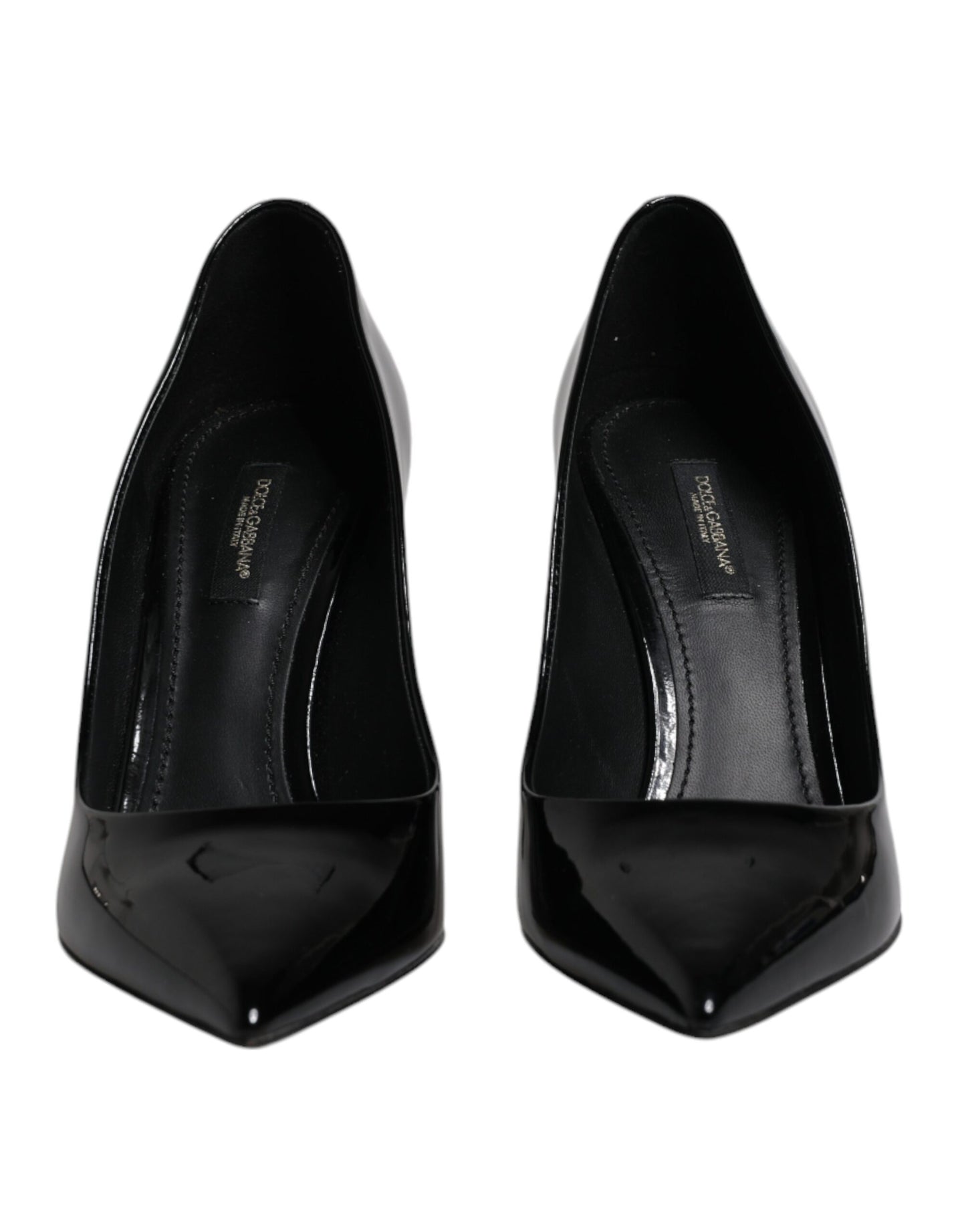 Escarpins à talons hauts en cuir verni noir Dolce &amp; Gabbana