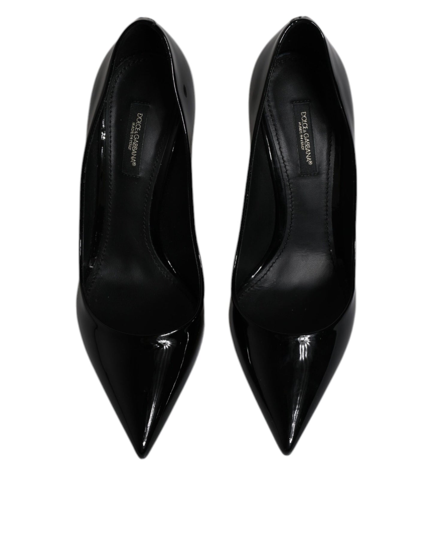 Escarpins à talons hauts en cuir verni noir Dolce &amp; Gabbana