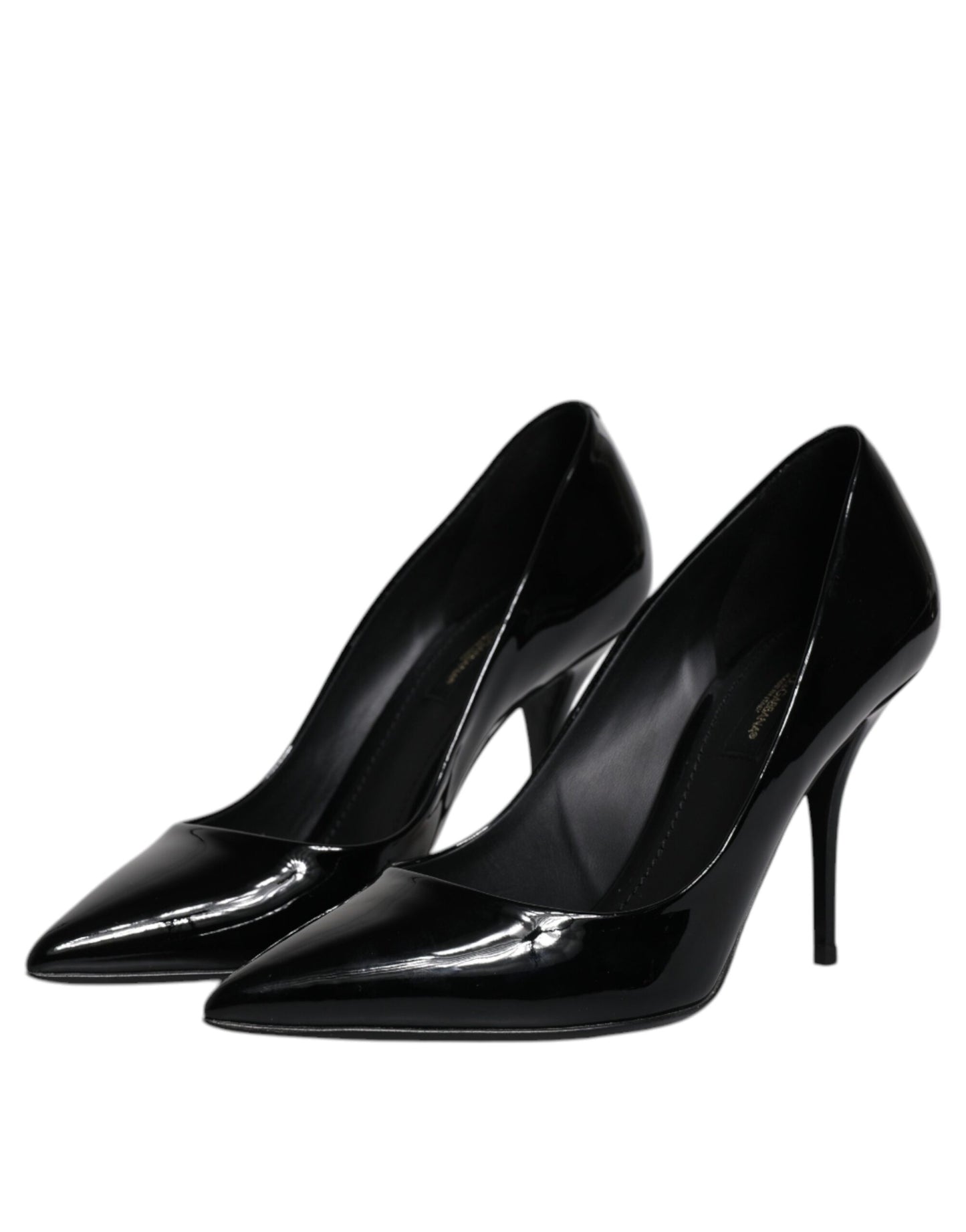 Escarpins à talons hauts en cuir verni noir Dolce &amp; Gabbana