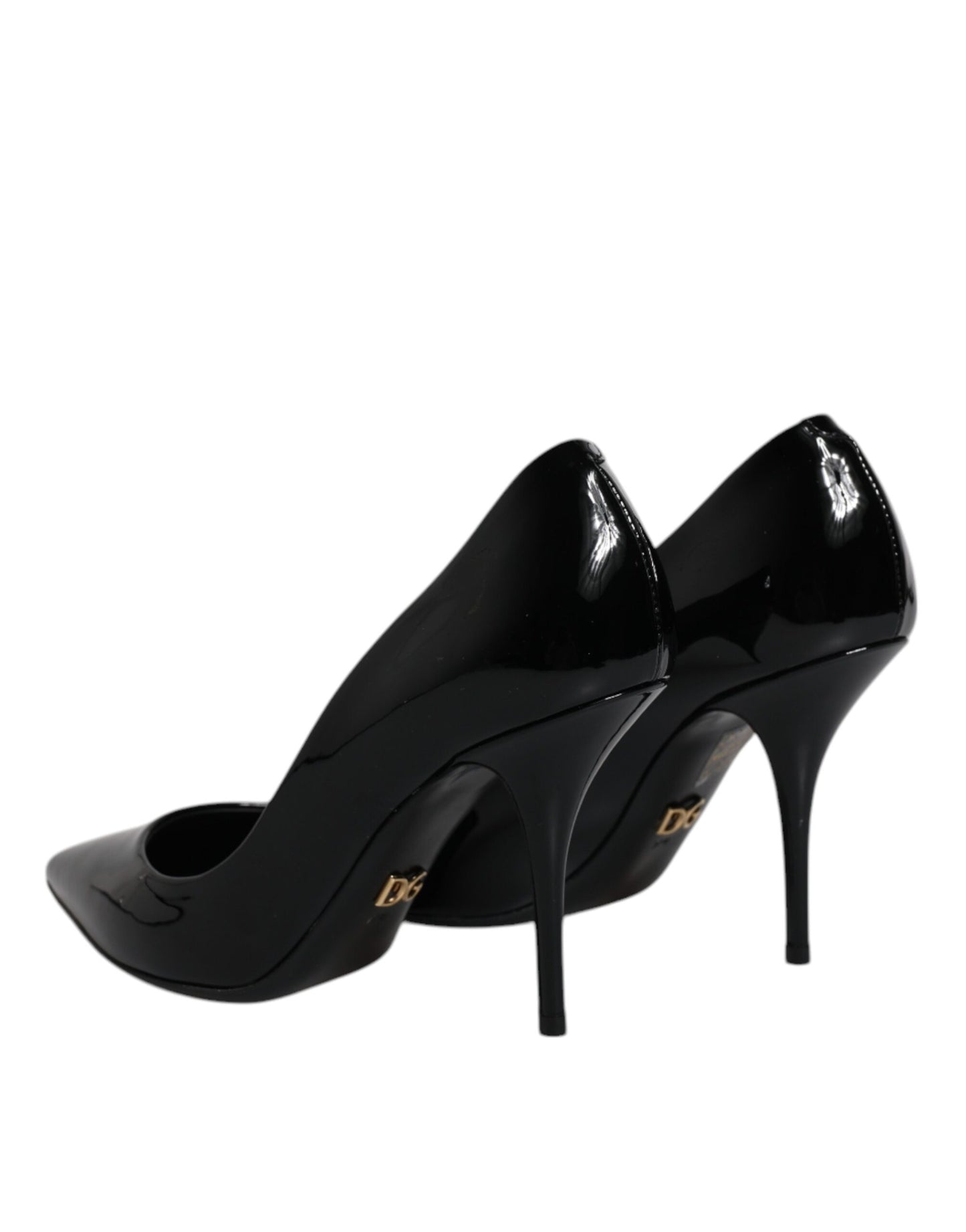 Escarpins à talons hauts en cuir verni noir Dolce &amp; Gabbana
