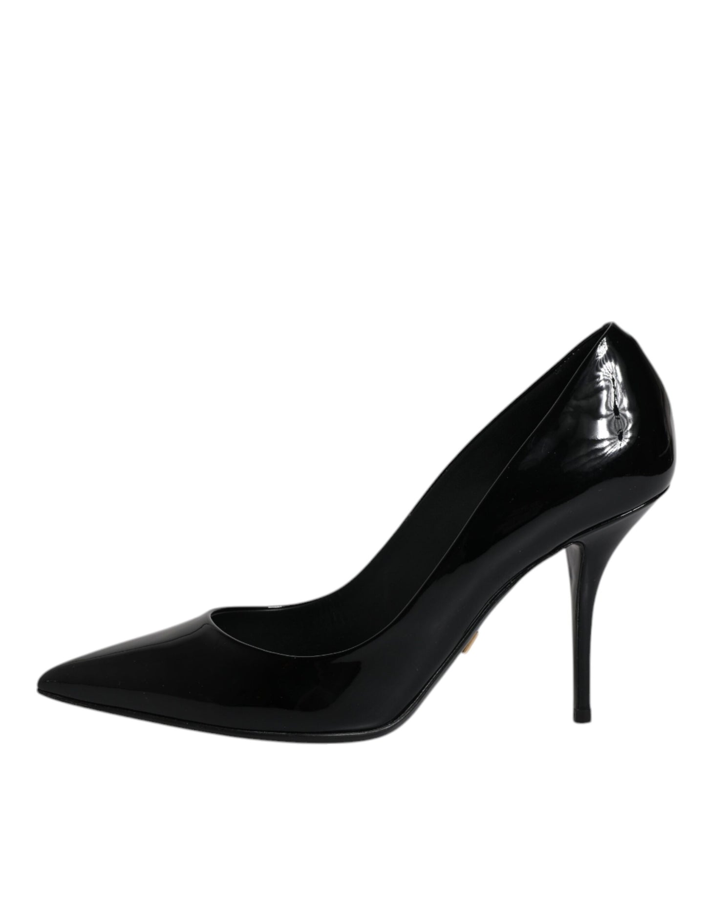 Escarpins à talons hauts en cuir verni noir Dolce &amp; Gabbana