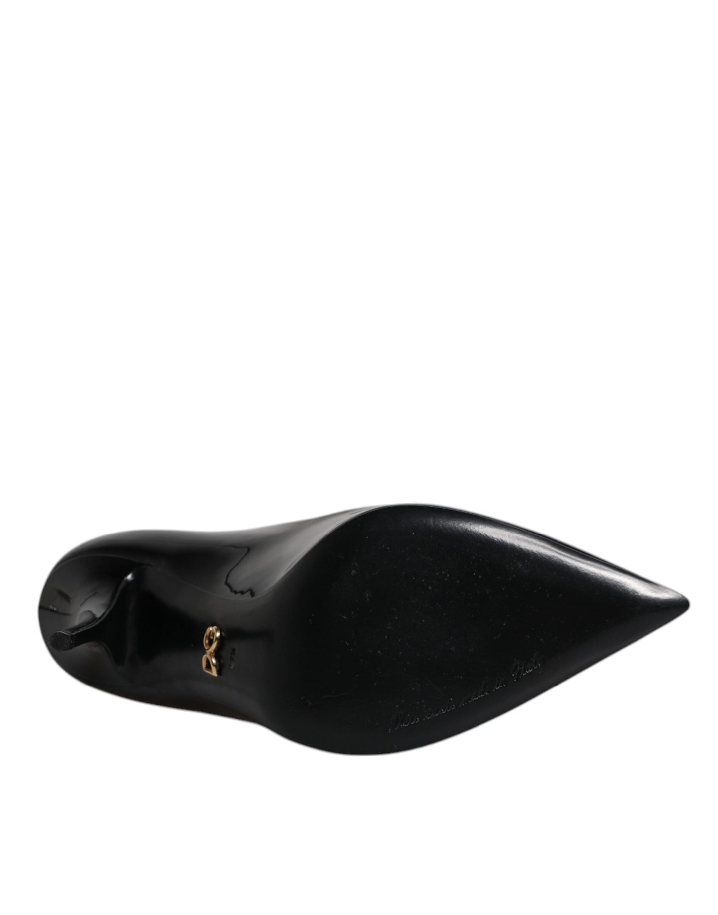 Escarpins à talons hauts en cuir verni noir Dolce &amp; Gabbana