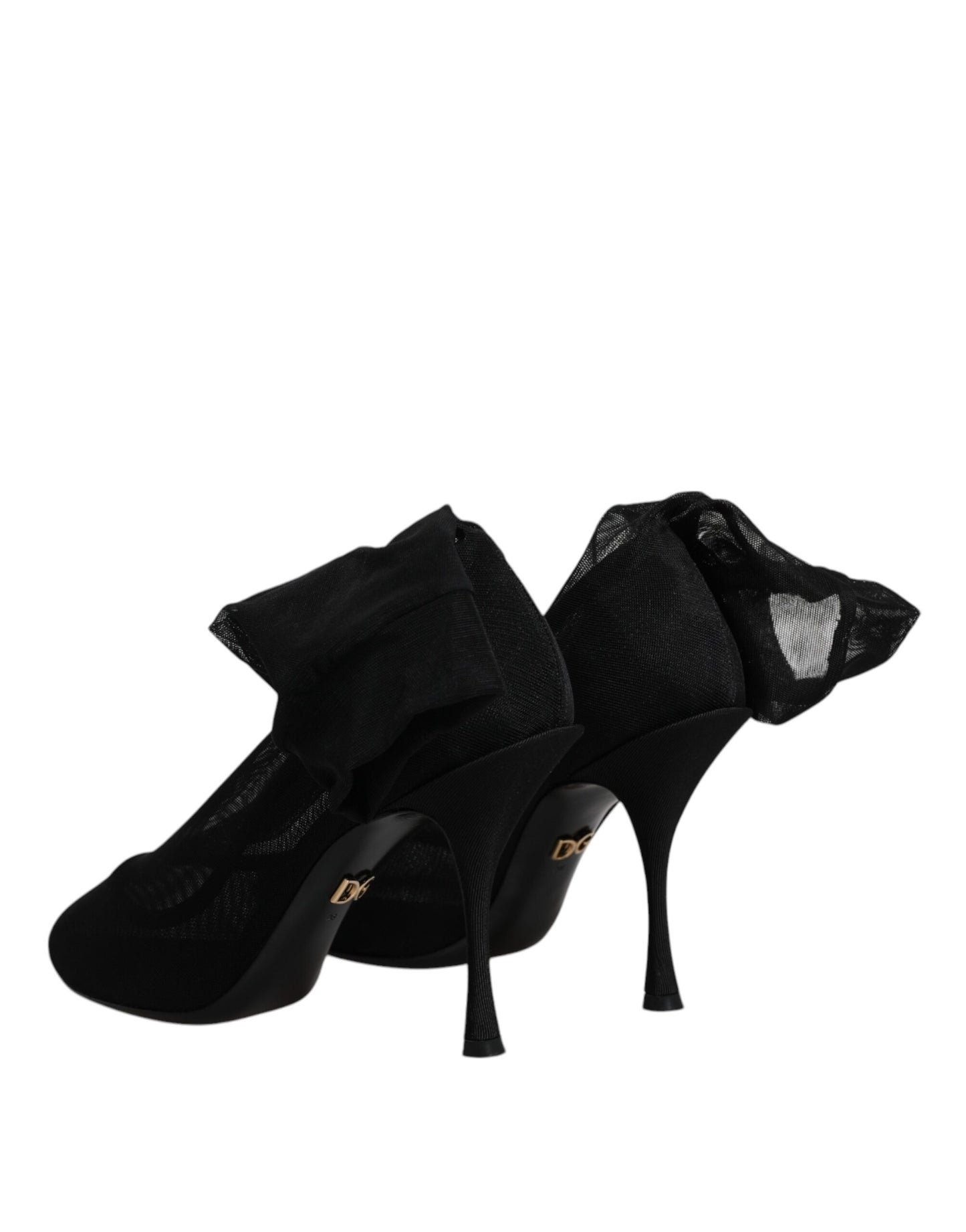 Dolce & Gabbana Black Silk Mesh Sock Style Boots Shoes by Dolce & Gabbana