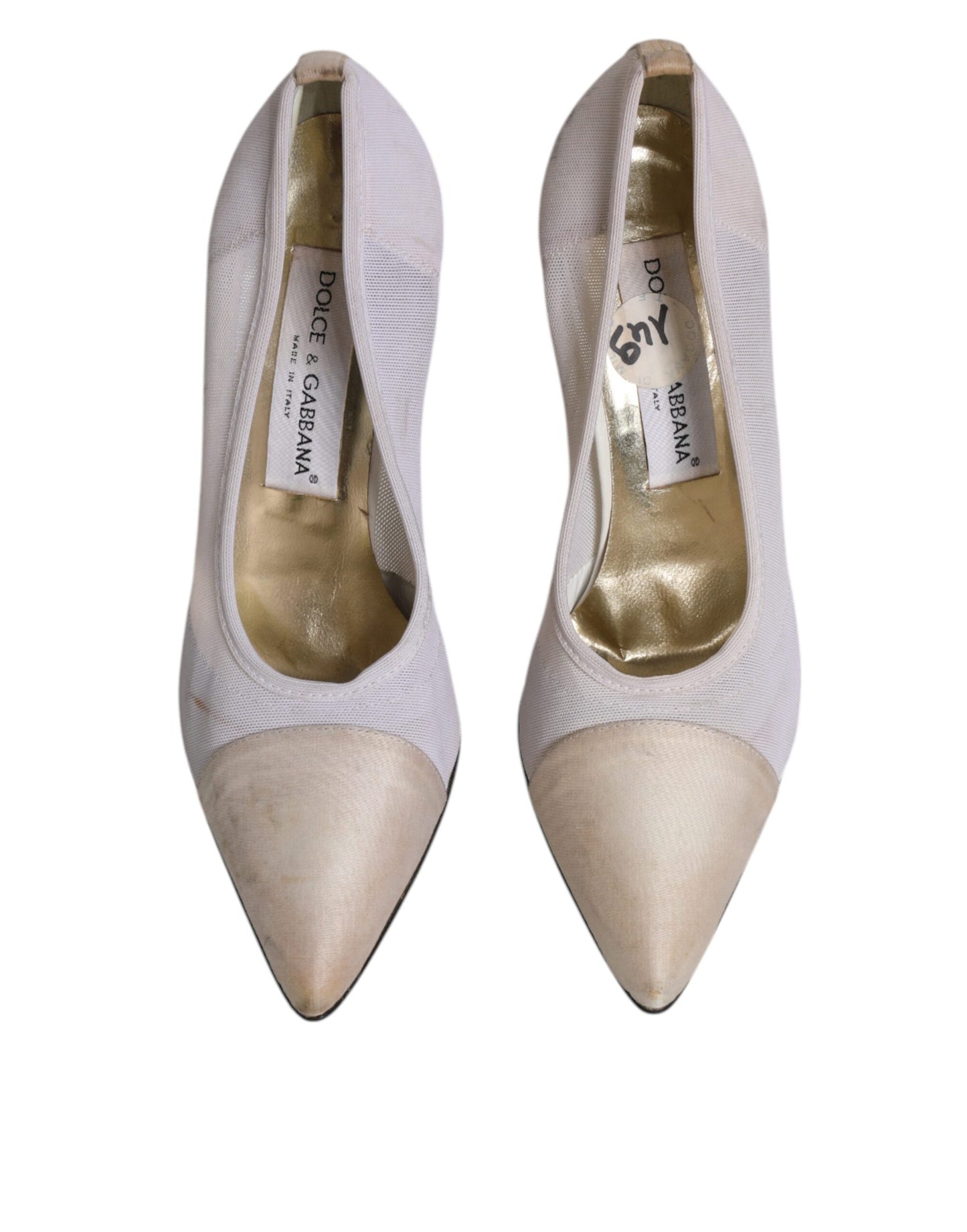 Escarpins à talons hauts Dolce &amp; Gabbana en cuir blanc beige