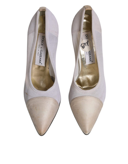 Escarpins à talons hauts Dolce &amp; Gabbana en cuir blanc beige