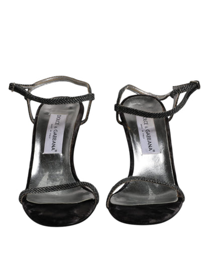 Dolce & Gabbana Black Ankle Strap High Heels Sandals Shoes by Dolce & Gabbana