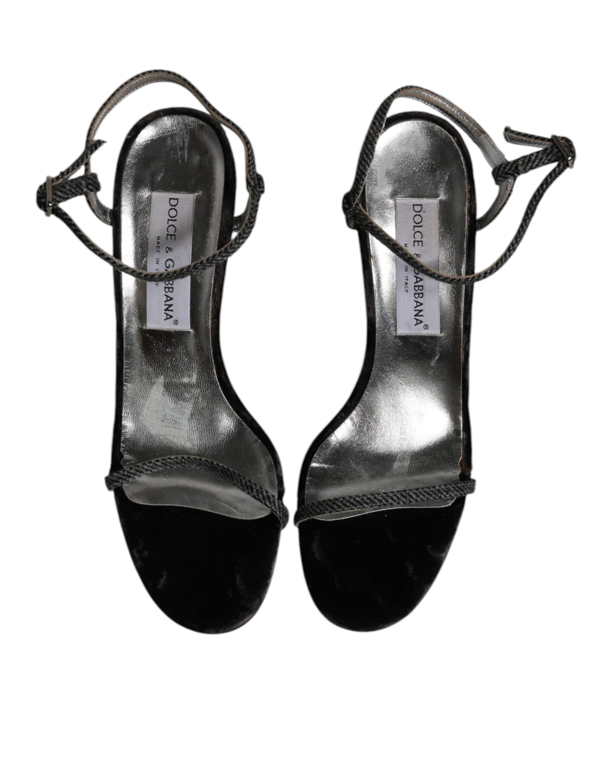 Dolce & Gabbana Black Ankle Strap High Heels Sandals Shoes by Dolce & Gabbana