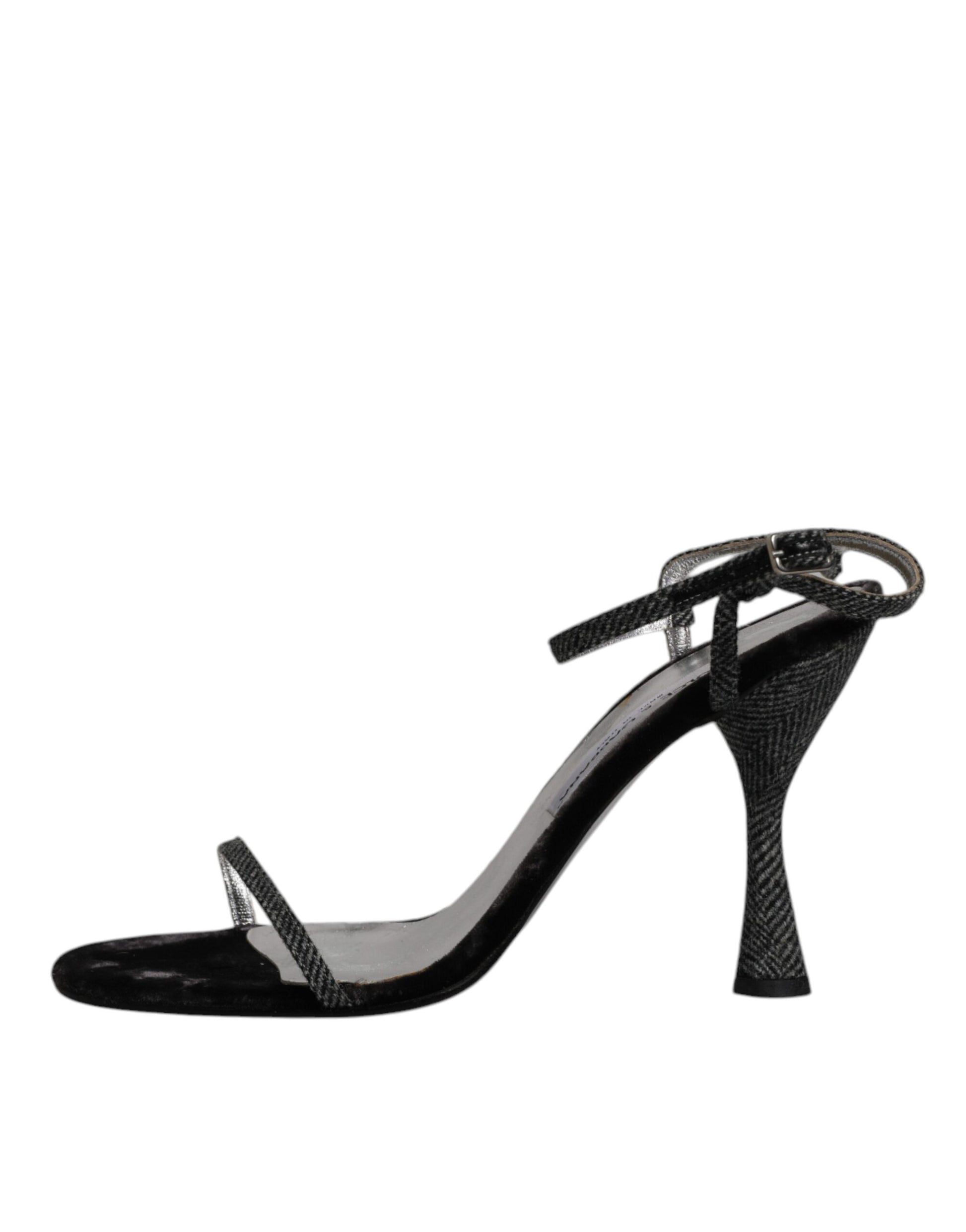 Dolce & Gabbana Black Ankle Strap High Heels Sandals Shoes by Dolce & Gabbana