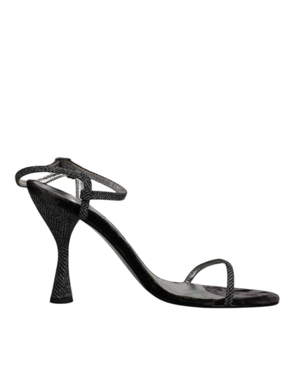Dolce & Gabbana Black Ankle Strap High Heels Sandals Shoes by Dolce & Gabbana