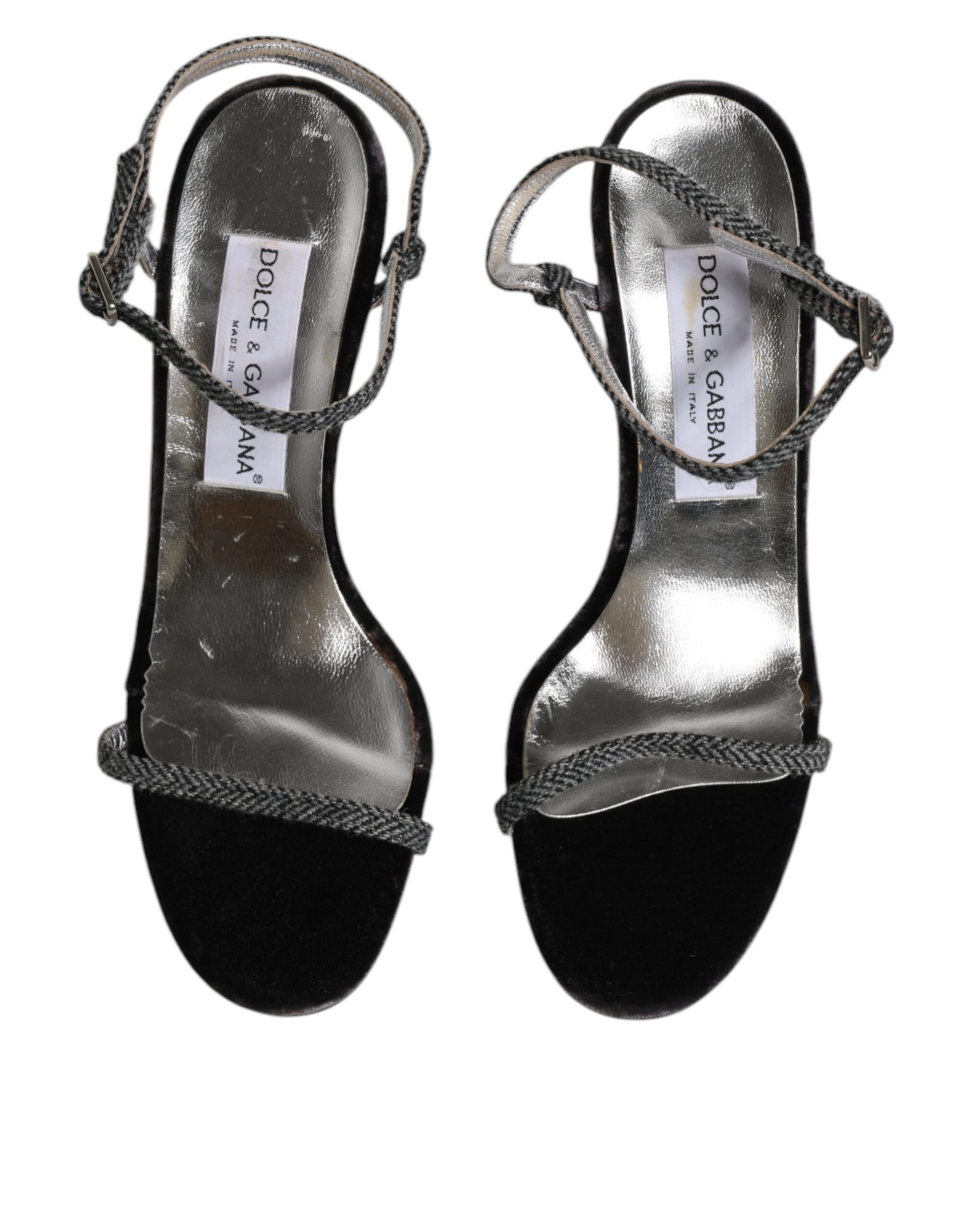 Dolce & Gabbana Black Ankle Strap High Heels Sandals Shoes by Dolce & Gabbana