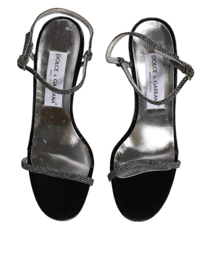 Dolce & Gabbana Black Ankle Strap High Heels Sandals Shoes by Dolce & Gabbana
