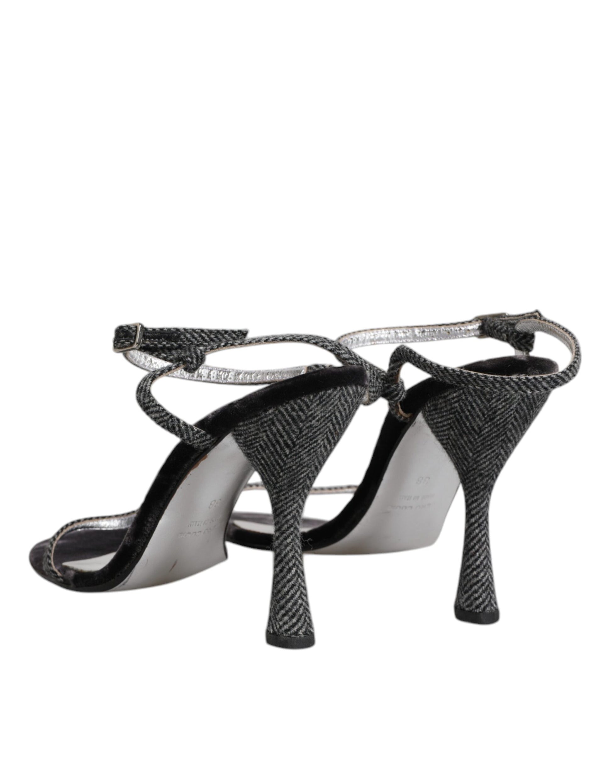 Dolce & Gabbana Black Ankle Strap High Heels Sandals Shoes by Dolce & Gabbana