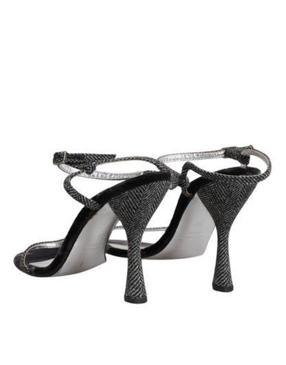 Dolce & Gabbana Black Ankle Strap High Heels Sandals Shoes by Dolce & Gabbana