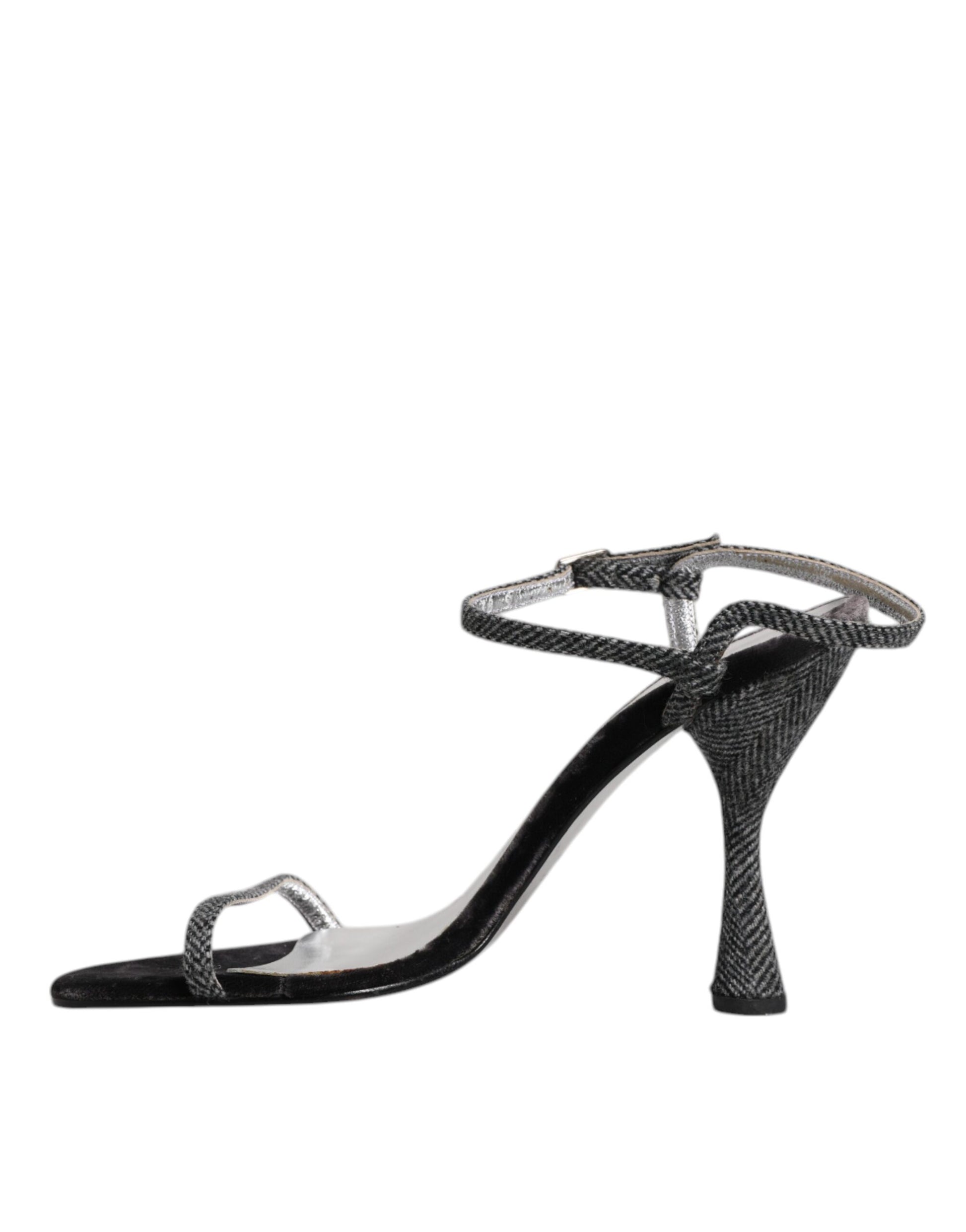 Dolce & Gabbana Black Ankle Strap High Heels Sandals Shoes by Dolce & Gabbana