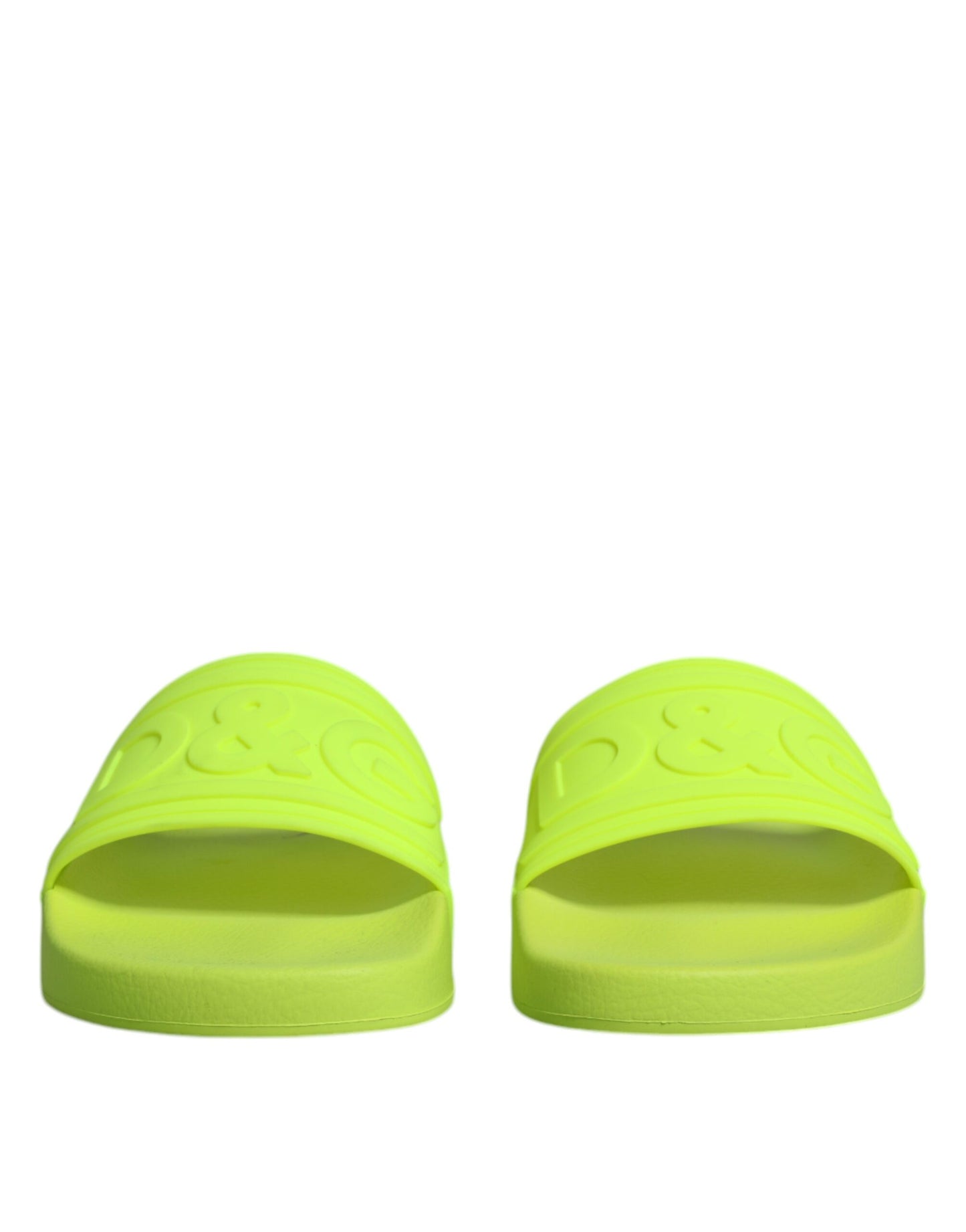 Dolce & Gabbana Green Rubber Slides Sandals Beachwear Shoes by Dolce & Gabbana