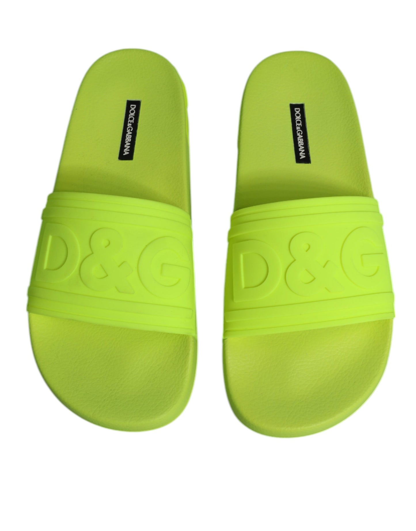 Dolce & Gabbana Green Rubber Slides Sandals Beachwear Shoes by Dolce & Gabbana