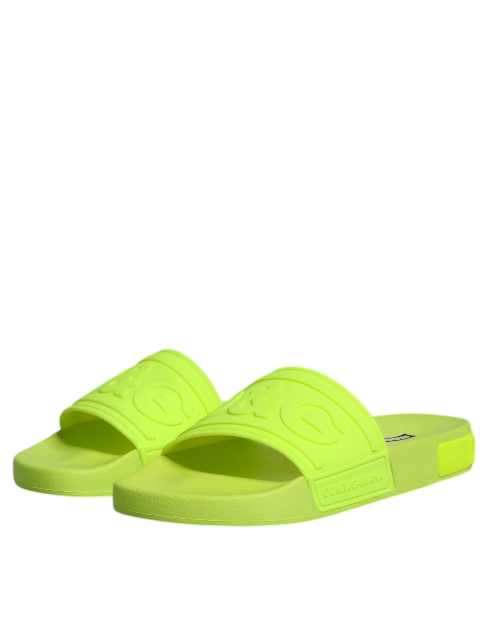 Dolce & Gabbana Green Rubber Slides Sandals Beachwear Shoes by Dolce & Gabbana