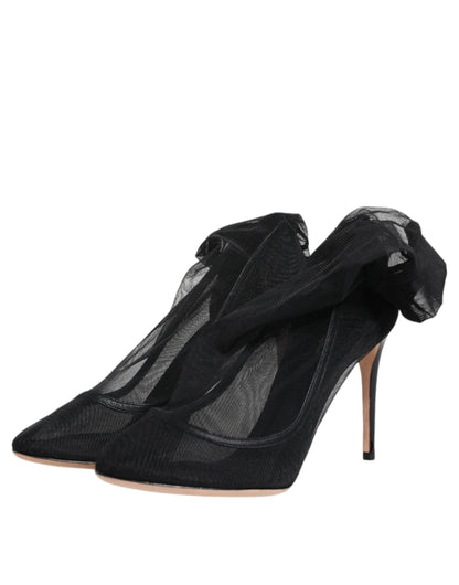Dolce & Gabbana Black Nylon Mesh Sock Style Boots Shoes by Dolce & Gabbana