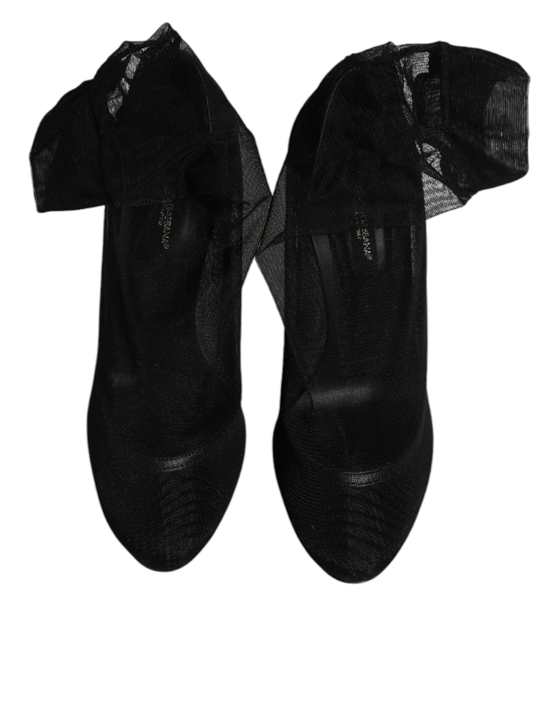 Dolce & Gabbana Black Nylon Mesh Sock Style Boots Shoes by Dolce & Gabbana