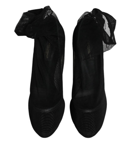 Dolce & Gabbana Black Nylon Mesh Sock Style Boots Shoes by Dolce & Gabbana