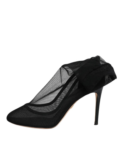 Dolce & Gabbana Black Nylon Mesh Sock Style Boots Shoes by Dolce & Gabbana