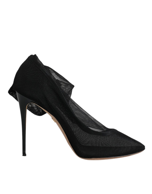 Dolce & Gabbana Black Nylon Mesh Sock Style Boots Shoes by Dolce & Gabbana