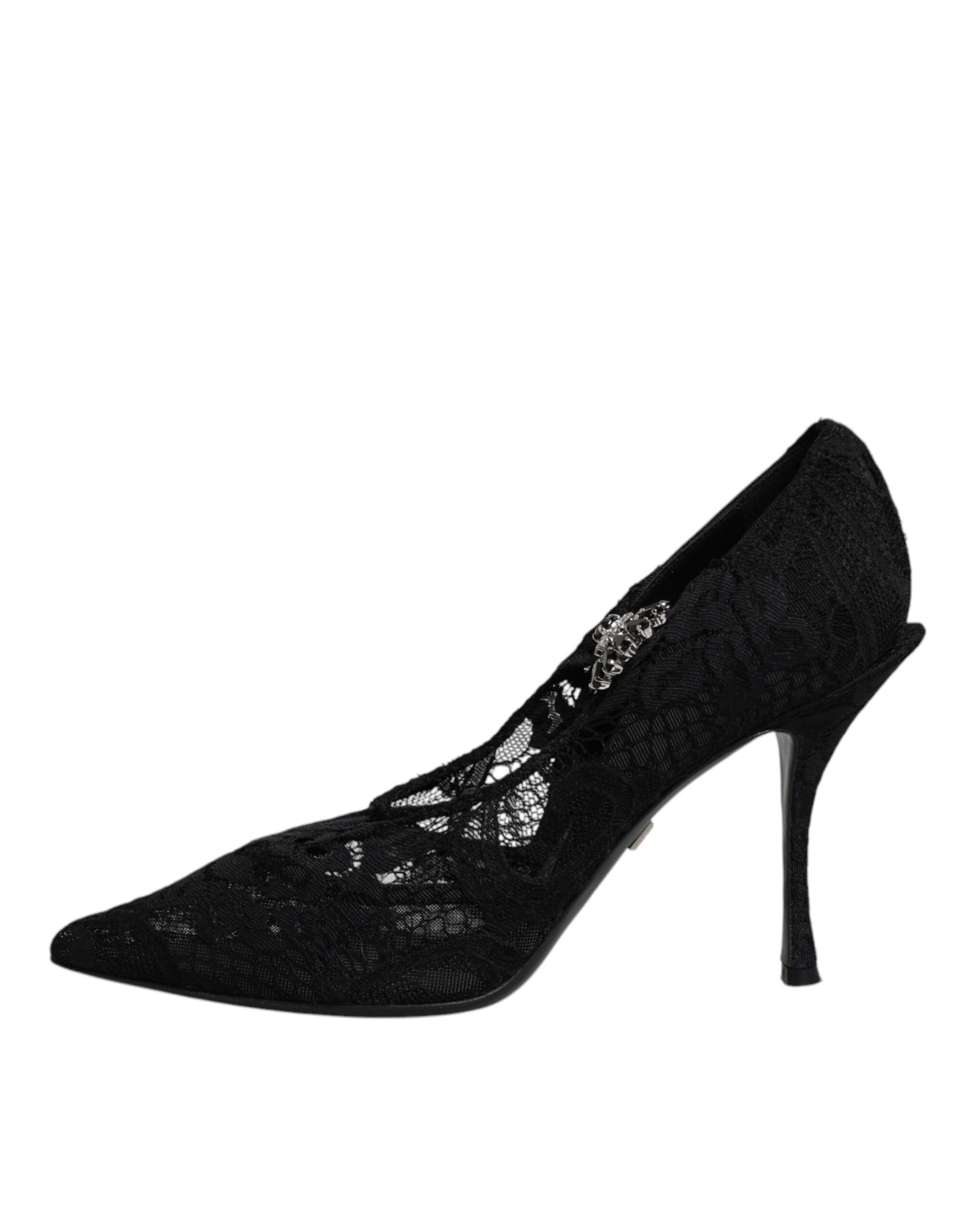 Escarpins Mary Jane en dentelle noire et cristaux Dolce &amp; Gabbana