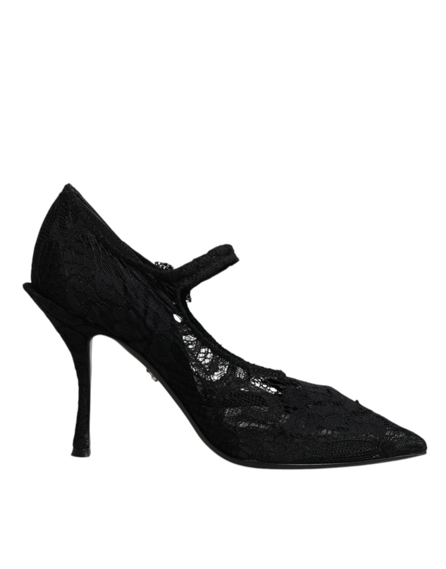 Escarpins Mary Jane en dentelle noire et cristaux Dolce &amp; Gabbana