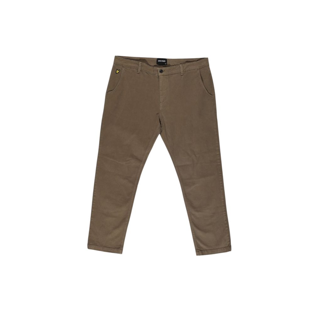 Lyle & Scott Beige Cotton Pant by Lyle & Scott