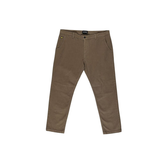 Lyle & Scott Beige Cotton Pant by Lyle & Scott