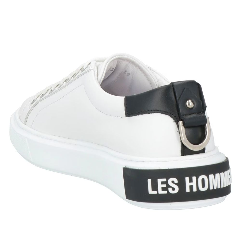 Les Hommes White Calfskin Men Sneaker by Les Hommes