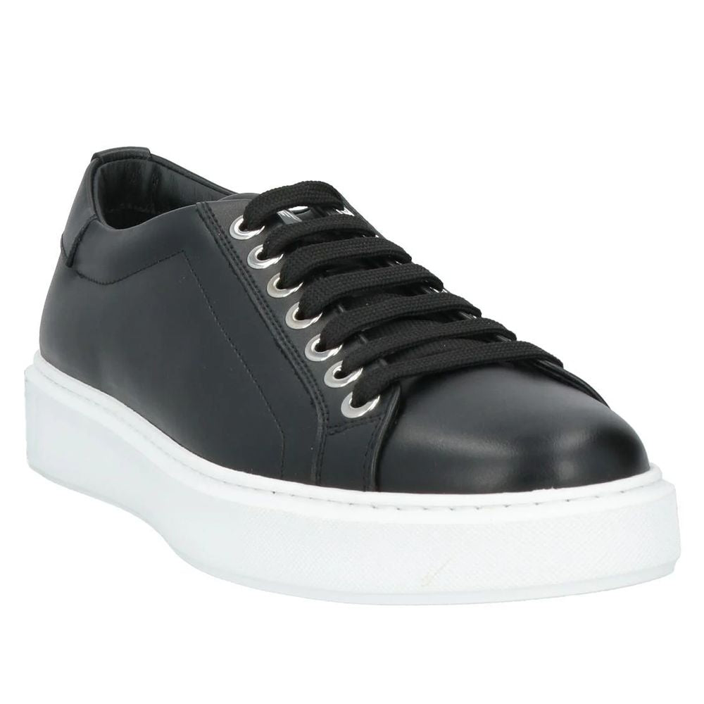 Les Hommes Black Calfskin Men Sneaker by Les Hommes